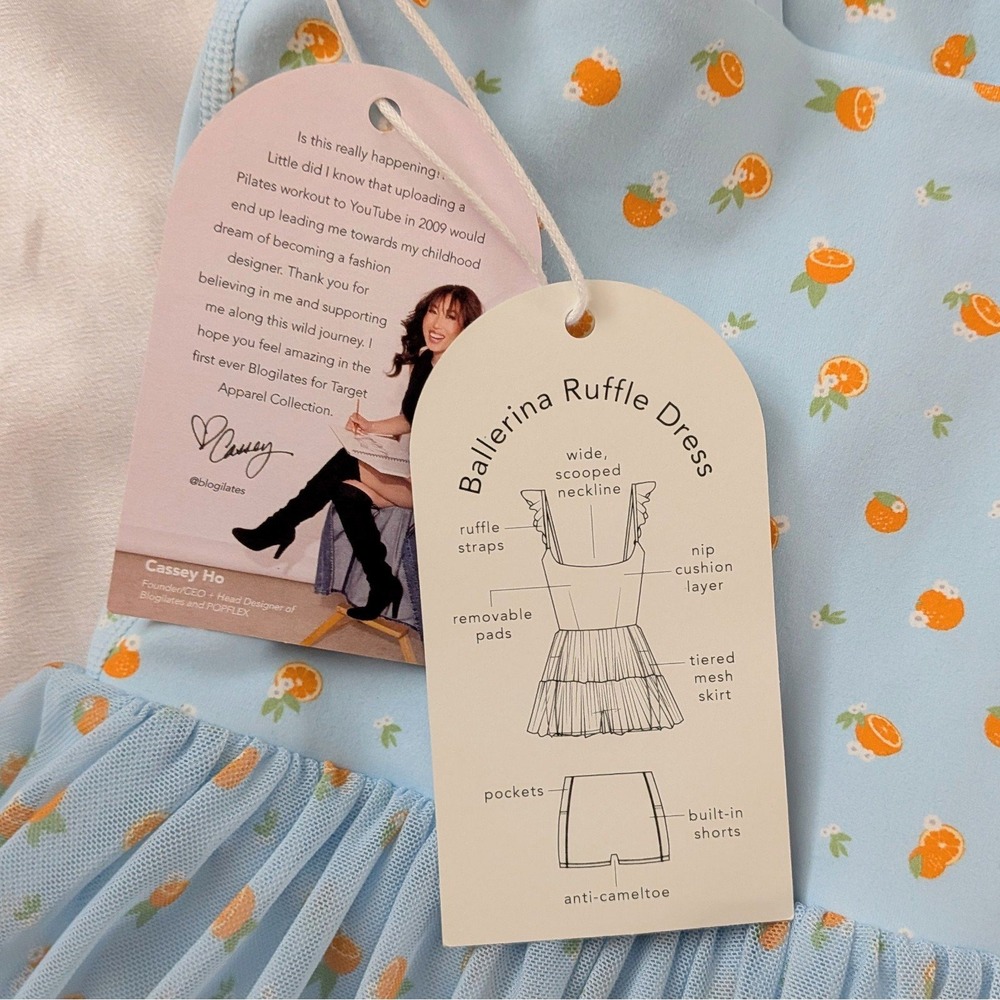 New Blogilates Women's Ballerina Ruffle Dress Blue Citrus Activewear Small (4-6) - Picture 7 of 11